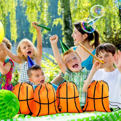 Vista 7 de 12 bolsas pequeñas deportivas con cordón para dulces para fiesta deporte con cordón para regalo regalos como se ve en las fotos Estilo de baloncesto