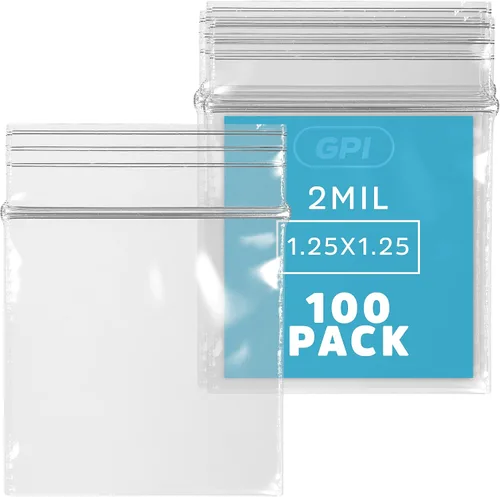 Vista 28 de GPI - Paquete de 100 bolsas de plástico transparente con cremallera de 1 x 1 pulgada de grosor, bolsas de plástico transparente con cierre