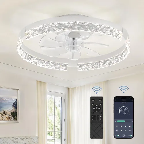 Vista 24 de LEDIARY Ventiladores de techo de perfil bajo de 19.7" con luces, aplicación
