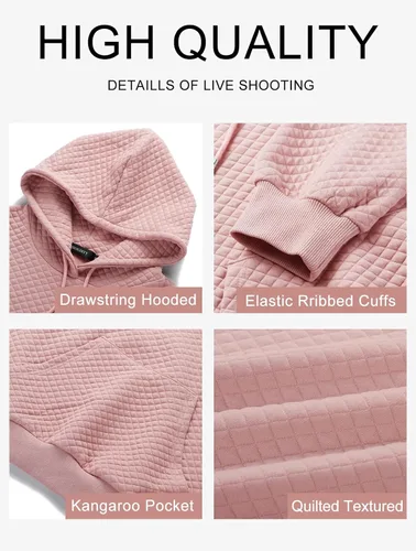 Vista 5 de MEROKEETY Sudadera acolchada de gran tamaño para mujer, de manga larga, con cordón y bolsillo
