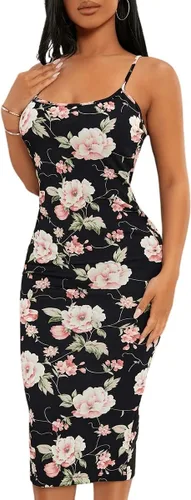 Vista 3 de SweatyRocks Vestido midi con abertura y estampado floral para mujer