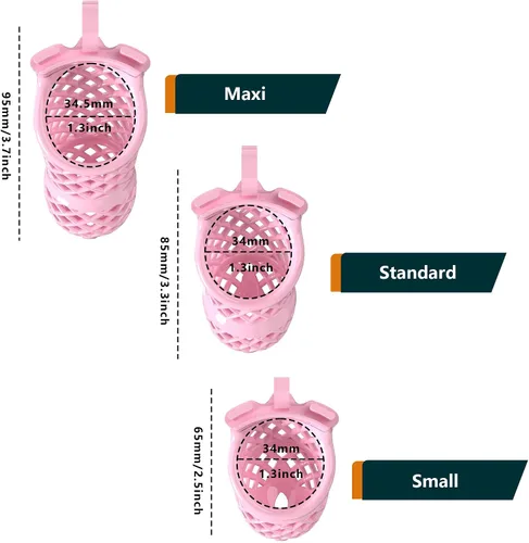 Vista 3 de Jaula de castidad masculina ligera, dispositivos de castidad de resina, juguete sexual para adultos para hombres, llave de bloqueo, anillos de 5