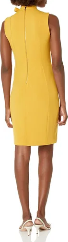 Vista 2 de Calvin Klein Vestido tubo sin mangas con bloques de color para mujer, Ocre