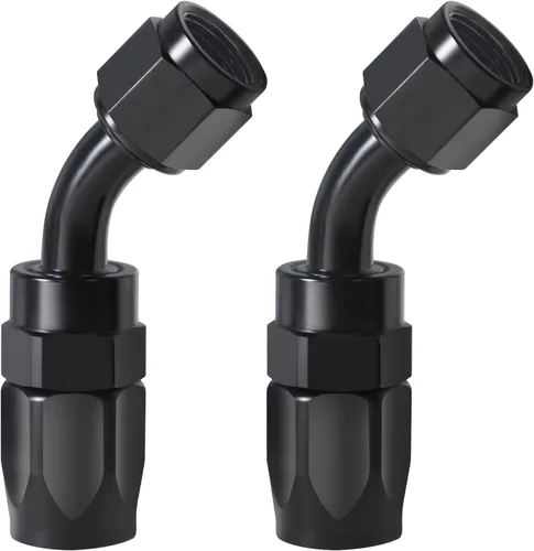Vista 12 de 6AN Fitting, 2PCS 6 AN Straight Fittings for CPE Braided Hose(Black) 6AN Hose End Fittings compatible with CPE nylon braided hoses