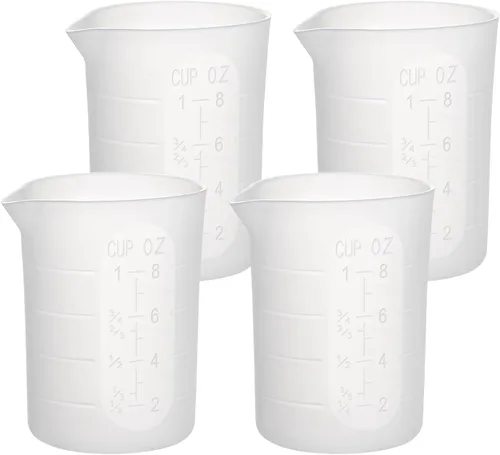Vista 12 de Gartful Vasos medidores de silicona de 3.4 fl oz para mezcla de resina, 6 tazas mezcladoras para resina epoxi, moldes de fundición de joyas, pintura