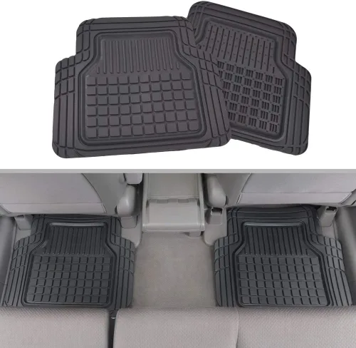 Vista 7 de BDK Performance FlexTough - Juego de 5 piezas de alfombrillas de goma para coche, delanteras y traseras, y forro de carga para coches, SUV