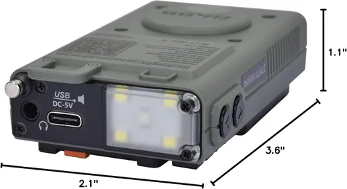 Vista 9 de Radio, control de aplicación Bluetooth altavoz compatible con tarjeta microSD, receptor AM/FM/VHF/onda corta/WB con alertas NOAA y antena de cable