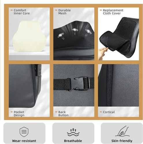 Vista 6 de Joyset - Masajeador de espalda con calor, cojín para silla Shiatsu para espalda baja Upper & Lower Back 2-Level Heat, 16 Nodes Bidirectional Deep
