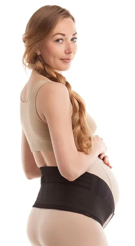 Vista 7 de GABRIALLA Cinturón de apoyo de maternidad con forro de algodón transpirable, ayuda a prevenir las estrías y aliviar el dolor de espalda baja
