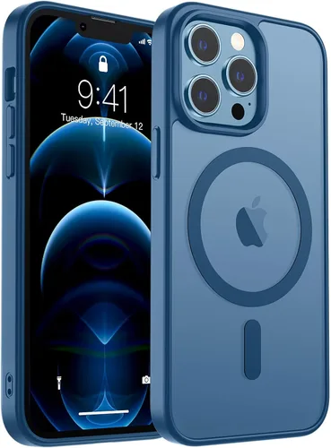 Vista 64 de zapica Funda magnética para iPhone Air, con protector de pantalla de vidrio templado, compatible con MagSafe, translúcida mate, a prueba de golpes