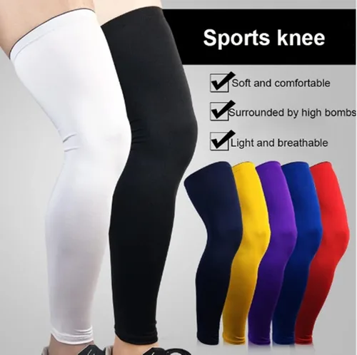 Vista 2 de Runworld 1 par de rodilleras de compresión antideslizantes, manga larga de pierna completa para hombres y mujeres, deportes, baloncesto, fútbol