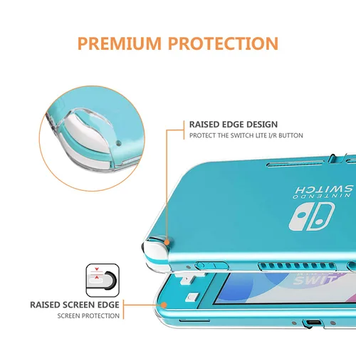 Vista 3 de Switch Accessories Kit 13in 1 for Nintendo Switch Lite with Hard Cover Case, Screen Protector Tempered Glass, Switch Joystick Caps Cleaning Wipe