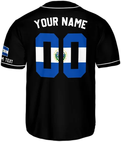 Vista 6 de CHIARA CONTI11 El Salvador Jersey Béisbol, Camiseta de fútbol de El Salvador, Camiseta de béisbol personalizada de El Salvador Hombres