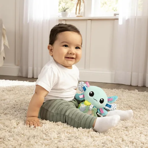 Vista 2 de Lamaze Alise The Axolotl - Juguete de clip para asiento de coche y cochecito - Juguetes de asiento de automóvil arrugados y juguetes para cochecito