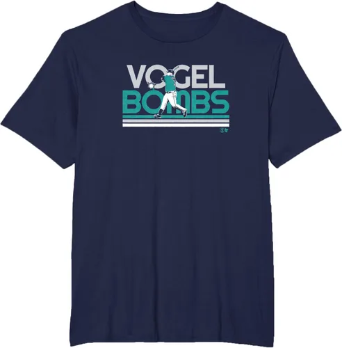 Vista 6 de Dan Vogelbach - Vogel Bombs - Camiseta de béisbol de Seattle, Azul / Patchwork, S