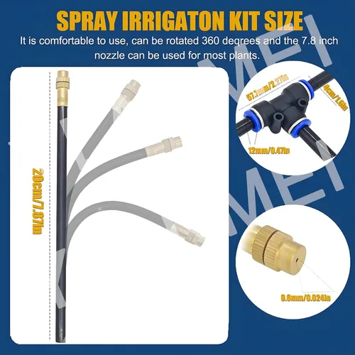 Vista 6 de 360° Curved Garden Automatic Irrigation System, Adjustable Nozzle, Water-Saving Design, Fogging Irrigation Kit, Quick Installation Drip Irrigation