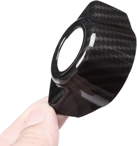 Vista 6 de Para Alfa Romeo Giulia Stelvio 2017-2019 ABS plástico arranque motor stop cubierta accesorios (fibra de carbono)