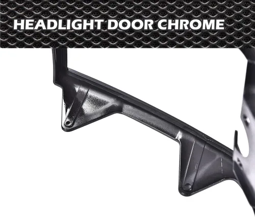 Vista 4 de CNNELL Parrilla para puerta de faros delanteros, 1 par, color negro cromado, compatible con Ford F150 F250 F350 Bronco 1992-1996