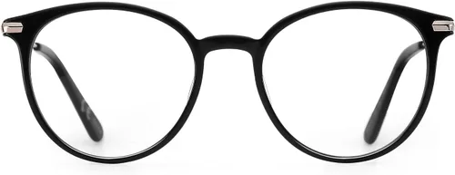 Vista 2 de ZENOTTIC Gafas ópticas redondas con marco transparente, lentes transparentes, lentes sin receta para mujer Negro