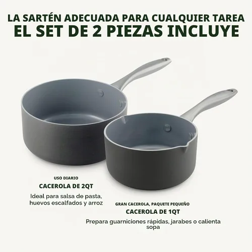 Vista 2 de GreenPan - Juego de ollas antiadherentes Lima de cerámica 1 y 2