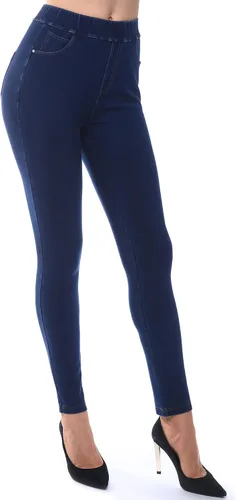 Vista 5 de AmélieBoutik Leggings de mezclilla ajustados de cintura alta para mujer