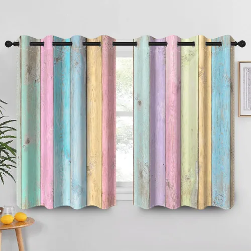 Vista 87 de Cortinas rústicas para ventana de puerta de granero, puerta de madera gris, puerta de garaje, tratamiento de ventana para sala de estar, dormitorio