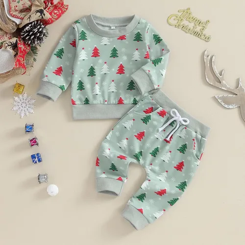 Vista 2 de Covvoliy Conjunto de sudadera de calabaza para bebé y niño pequeño, sudadera con pantalones y pantalones para recién nacidos, ropa de otoño
