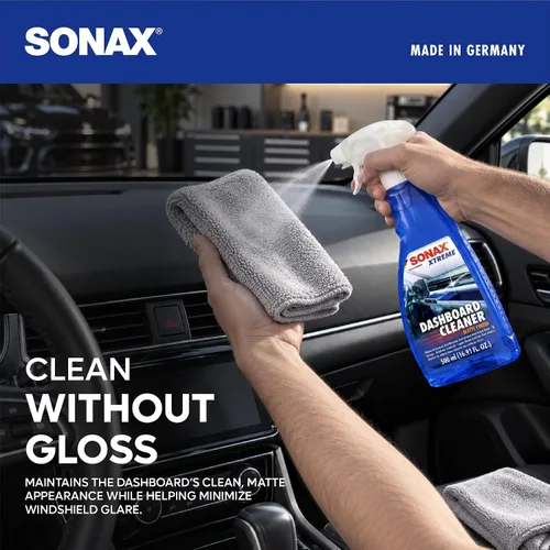 Vista 2 de SONAX Limpiador de salpicadero 283241 Limpiador y protector interior premium para plástico, vinilo y goma Antiestático, bajo resplandor, acabado