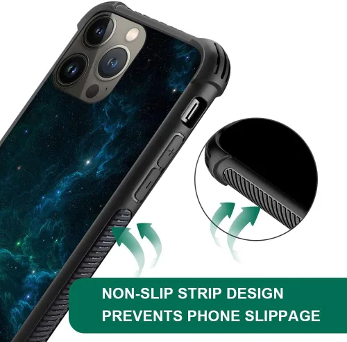Vista 5 de CARLOCA Funda compatible con iPhone 15, increíble patrón de luz espacial nebulosa para niñas y niños, ultra protección, a prueba de golpes