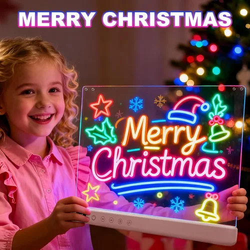 Vista 9 de Cosmody - Tablero de dibujo LED recargable, regalo para niños y niñas a partir de 3 años (blanco)