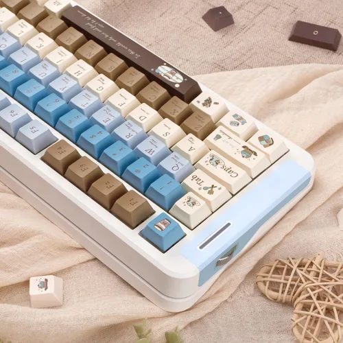 Vista 6 de 130 Keycaps PBT Tema Chocolate Sal Marina Keycaps Lindas Perfil Cherry Sublimación por Tinte Juego de Teclas Personalizadas para Interruptores