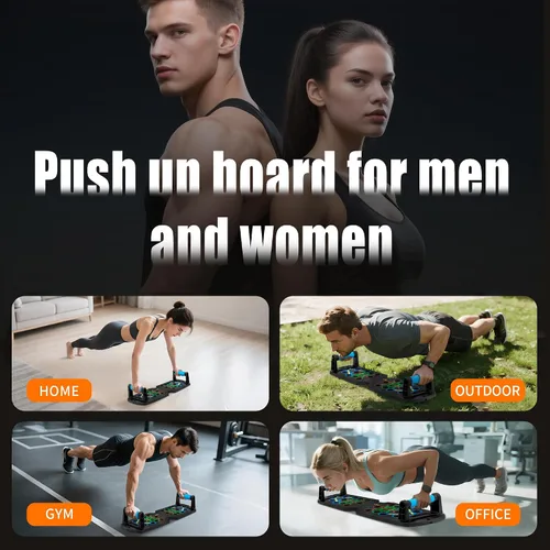Vista 4 de Tabla de empuje, barra de empuje portátil desmontable 17 en 1 en gimnasio en casa, equipo profesional de entrenamiento muscular disponible