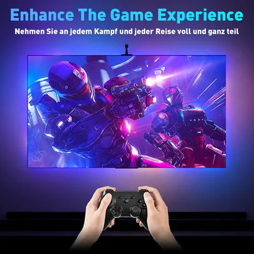 Vista 5 de MIHEAL Retroiluminación LED para TV con sensor AR, tira de luces RGB de 12.4 pies para PC de 32 a 60 pulgadas, TV y monitor, luces de TV