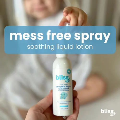 Vista 5 de Bliss Spray de crema para la dermatitis del pañal para bebés, sin fragancia, sin contacto ni desorden, trata, alivia y previene la erupción