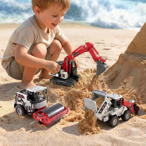 Vista 6 de iPlay, iLearn - Camiones de juguete de construcción para niños