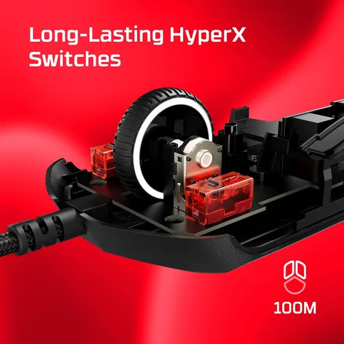 Vista 6 de HyperX Pulsefire Haste 2 - Mouse para juegos con cable, ultraligero, 1.87 oz, frecuencia de sondeo de 8000 Hz, sensor de precisión, cable Hyperflex