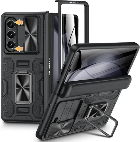 Vista 19 de VEGO Funda para Galaxy Z Fold 4 con Cubierta de Cámara Deslizante y Protección de Bisagra Funda con Protector de Pantalla Soporte Magnético de 360°