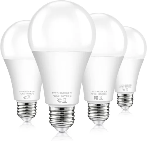 Vista 8 de Bombillas con sensor A19 de anochecer a amanecer para exteriores equivalentes a 100 W, bombillas LED de encendido/apagado automático de 11 W, blanco