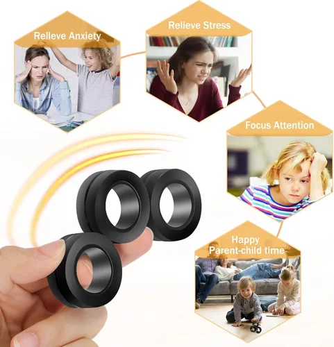 Vista 5 de Buluwams Juguetes Sensoriales de Estrés TDAH Autismo para Adolescentes Varones Juguetes Sensoriales TDAH Autismo para Niños Anillos Magnéticos
