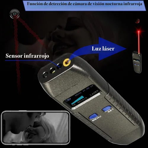 Vista 6 de Detector de cámara oculta Detector GPS Tracker Detector, RF Bug Sweeper Dispositivo de escucha Detector para coche, hotel, reunión Protege tu