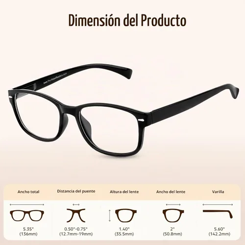Vista 2 de TruVision Readers 9505HP OTC Reading Glasses for Men & Women 9505 2 negro