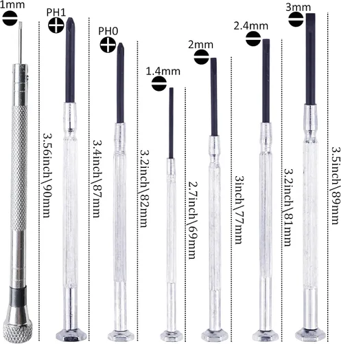 Vista 4 de JANYUN Kit de reparación de lentes, 1500 piezas más completo de tornillos y almohadillas nasales con 6 destornilladores y 3 herramientas