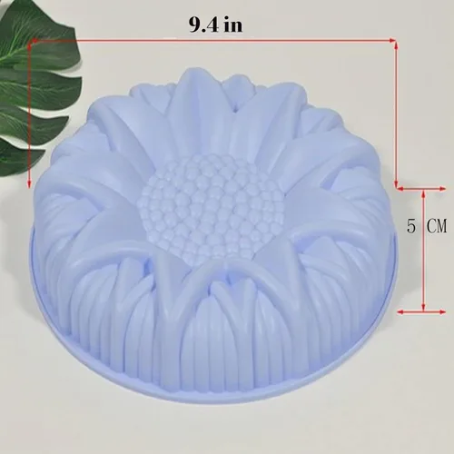 Vista 4 de Joyeee Bandeja grande para pastel de girasol, 1 molde de silicona para hornear pasteles 3D para pasteles 3D, pan, magdalenas, brownie, pastel