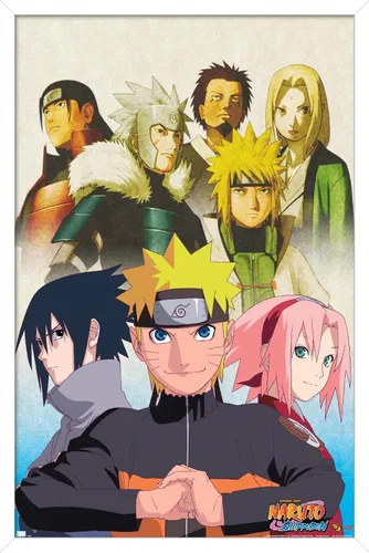 Vista 11 de Trends International Naruto Shippuden - Póster de pared de arte clave, 14.725 x 22.375 pulgadas, versión enmarcada de madera de granero