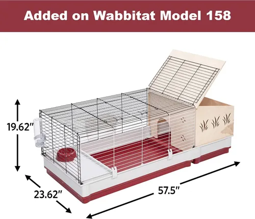Vista 4 de MidWest Homes for Pets Extensión de conejera Extensión de madera para conejera para los modelos Midwest 158 y 158XL, 158HEX