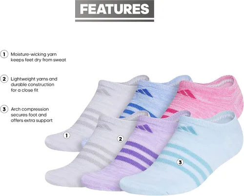 Vista 2 de Calcetines Adidas Superlite Super No Show, 6 pares, para mujer