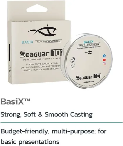Vista 2 de Seaguar Basix Freshwater Mainline, 100% Fluorocarbon Fishing Line, Multiple Sizes