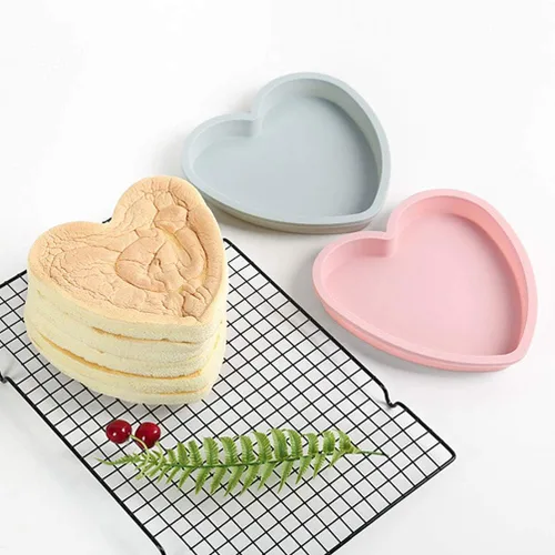 Vista 3 de Molde de silicona para pasteles en forma de corazón, 2 moldes antiadherentes para hornear, bandeja para hornear chocolate, regalo de San Valentín