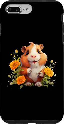 Vista 9 de iPhone 15 Guinea Pig with Flowers for a Guinea pig Lover Case