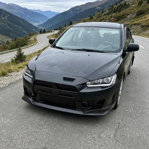 Vista 3 de Conversión de parachoques delantero compatible con MITSUBISHI LANCER 2008-2015, kit de carrocería de conversión de cubierta de parachoques negro PP
